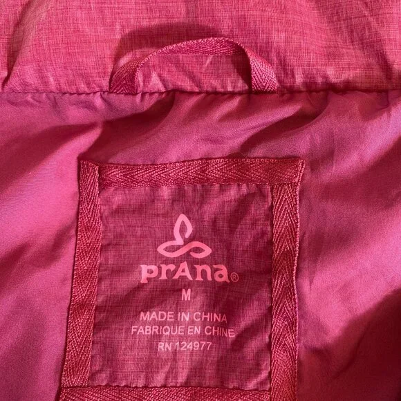 Prana Chantal Nylon Jacket Plum Pink Lined Water Resistant-M - Picture 13 of 15